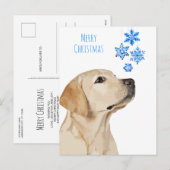 Yellow Lab kerstsnowflakes Cute Dog Labrador Feestdagenkaart (Voorkant / Achterkant)