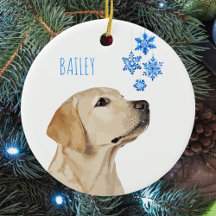 Yellow Lab kerstsnowflakes Cute Dog Labrador