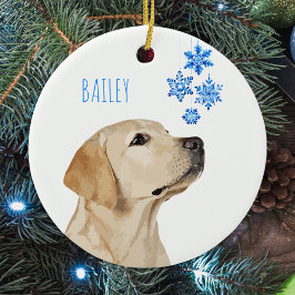 Yellow Lab kerstsnowflakes Cute Dog Labrador Keramisch Ornament