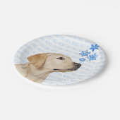 Yellow Lab kerstsnowflakes Cute Dog Labrador Papieren Bordje (Gekanteld)