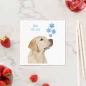 Yellow Lab kerstsnowflakes Cute Dog Labrador Servet (Insitu)