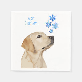Yellow Lab kerstsnowflakes Cute Dog Labrador Servet