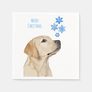 Yellow Lab kerstsnowflakes Cute Dog Labrador Servet