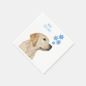 Yellow Lab kerstsnowflakes Cute Dog Labrador Servet (Hoek)