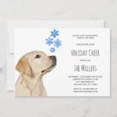 Yellow Lab kerstsnowflakes Cute Labrador Dog Kaart (Voorkant)