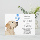 Yellow Lab kerstsnowflakes Cute Labrador Dog Kaart (Staand voorkant)