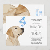 Yellow Lab kerstsnowflakes Cute Labrador Dog Kaart (Voorkant / Achterkant)