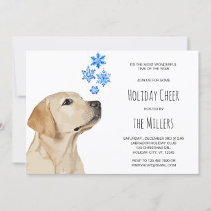 Yellow Lab kerstsnowflakes Cute Labrador Dog Kaart