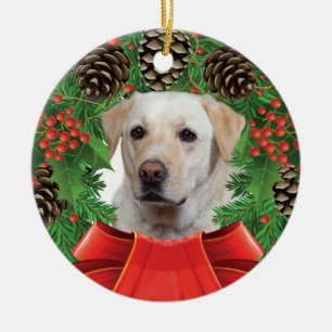 Yellow Lab kerstversiering Keramisch Ornament