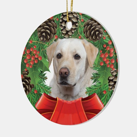 Yellow Lab kerstversiering Keramisch Ornament (Links)