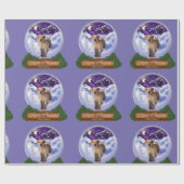 Yellow Lab kerstWereldbol Cadeaupapier (Vlak)