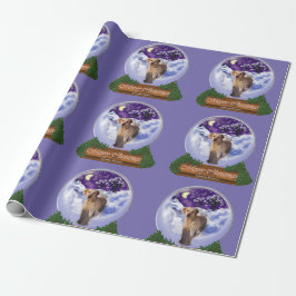 Yellow Lab kerstWereldbol Cadeaupapier