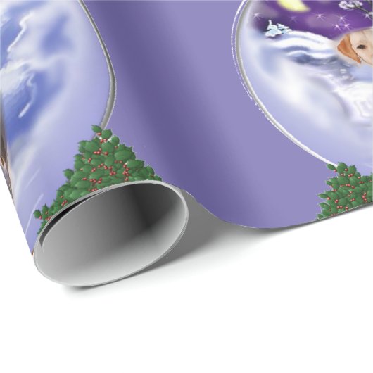 Yellow Lab kerstWereldbol Cadeaupapier (Rol Hoek)