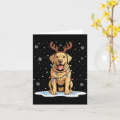 Yellow Lab Labrador Christmas Reindeer Dog Lover X Kaart (Gele Bloem)