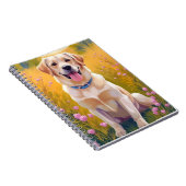 Yellow Lab Labrador Retriever Dog Painting Notitieboek (Rechterzijde)