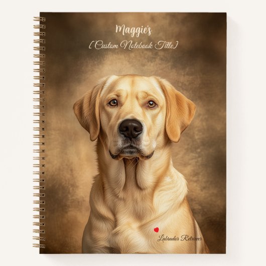 Yellow Lab Labrador Retriever gepersonaliseerd Notitieboek (Voorkant)