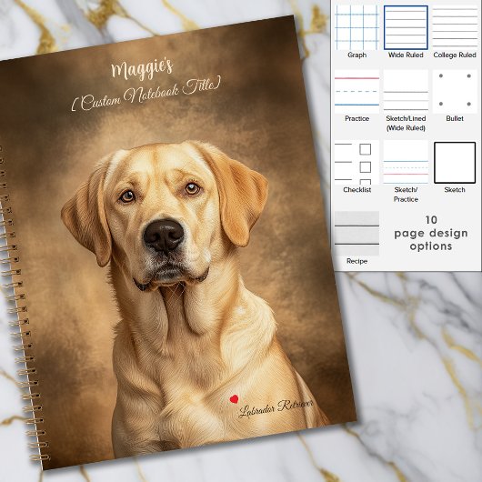 Yellow Lab Labrador Retriever gepersonaliseerd Notitieboek