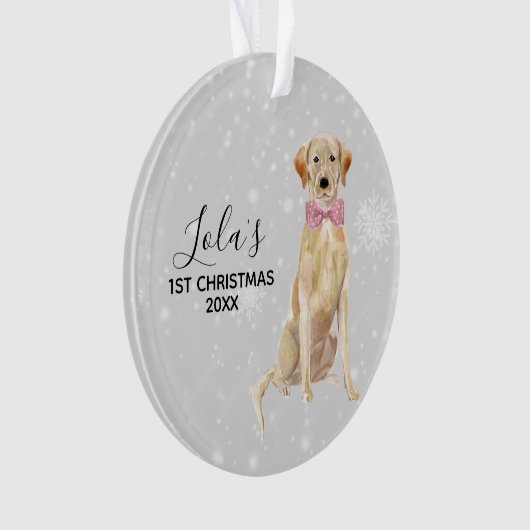 Yellow Lab Labrador Retriever Holiday Kerstmis Ornament (voorkant)