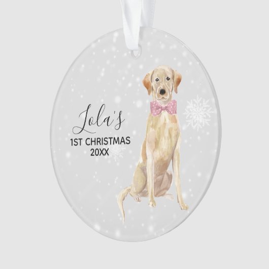 Yellow Lab Labrador Retriever Holiday Kerstmis Ornament (voorkant)