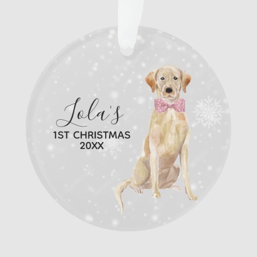 Yellow Lab Labrador Retriever Holiday Kerstmis Ornament (voorkant)