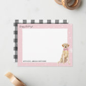 Yellow Lab Labrador Retriever Holiday Note Card Notitiekaartje (Voorkant / Achterkant in situ)