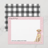 Yellow Lab Labrador Retriever Holiday Note Card Notitiekaartje (Voorkant / Achterkant)