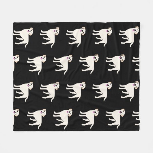 Yellow Lab Labrador Retriever Patroon Fleece Deken (Voorkant (Horizontaal))