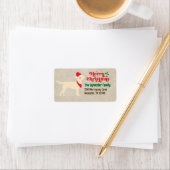 Yellow Lab Labrador Vrolijk kerstfeest Etiket (Insitu)