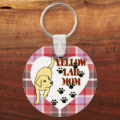 Yellow Lab mam Heart en Pset Sleutelhanger (Voorkant)