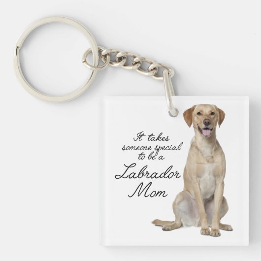 Yellow Lab mam Sleutelhanger (Voorkant)