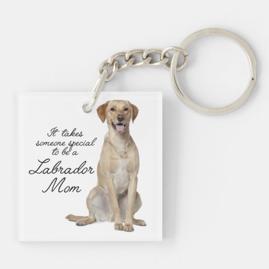 Yellow Lab mam Sleutelhanger (Achterkant)