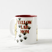 Yellow Lab mama Tweekleurige Koffiemok (Voorkant links)