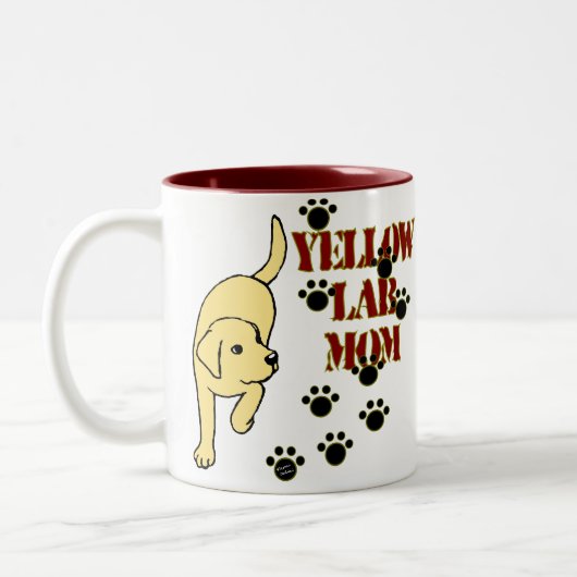 Yellow Lab mama Tweekleurige Koffiemok (Links)