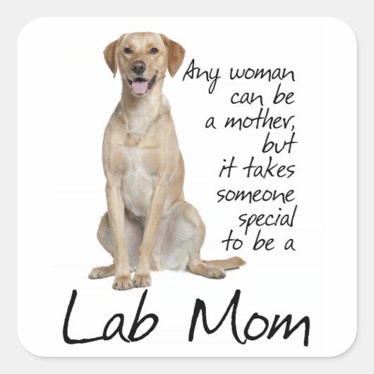 Yellow Lab Moeder Stickers (Voorkant)