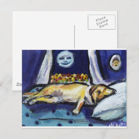 Yellow Lab naptime Briefkaart (Voorkant / Achterkant)