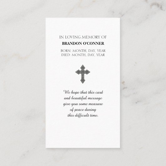 Yellow Lab Oranges Blue Memorial Sympathy Card Visitekaartje (Achterkant)