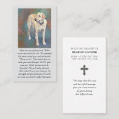 Yellow Lab Oranges Blue Memorial Sympathy Card Visitekaartje (Voorkant / Achterkant)