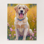 Yellow Lab Painting Labrador Retriever Dog Legpuzzel (Verticaal)