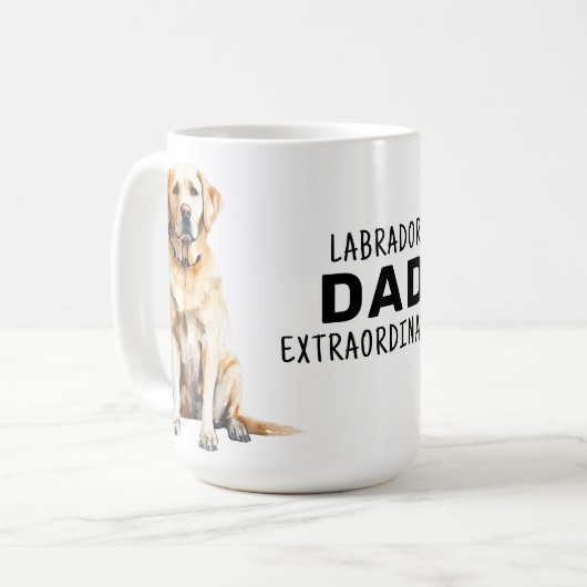 Yellow Lab Pap - Schattigee labrador retriever hon Koffiemok (Voorkant links)