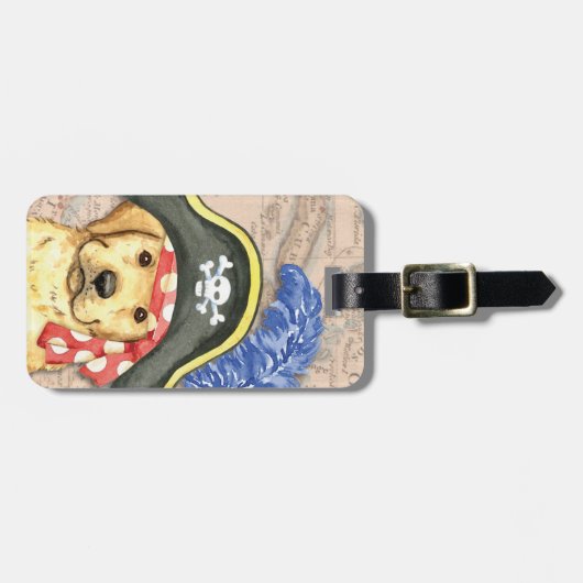 Yellow Lab Pirate Bagagelabel (Voorkant horizontaal)