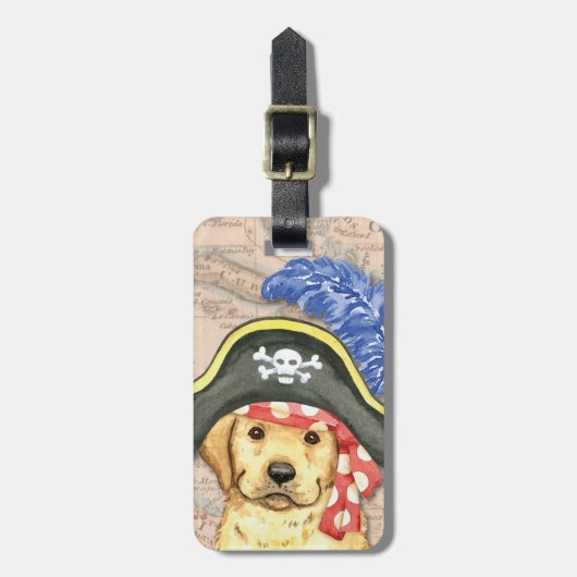 Yellow Lab Pirate Bagagelabel (Voorkant verticaal)