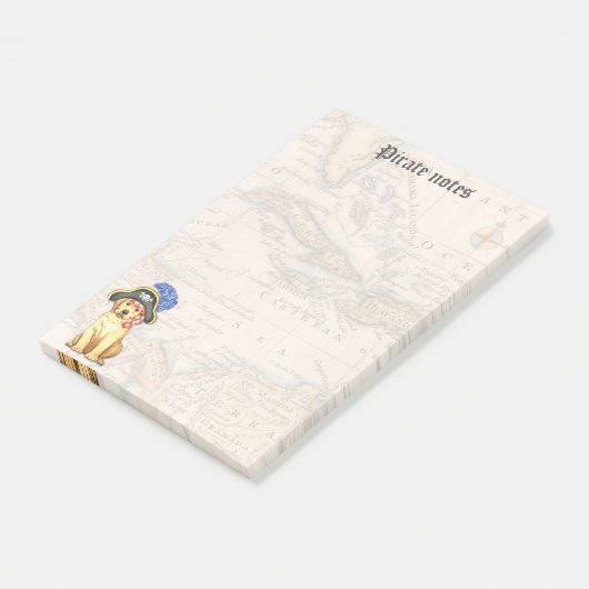 Yellow Lab Pirate Post-it® Notes (Schuin)