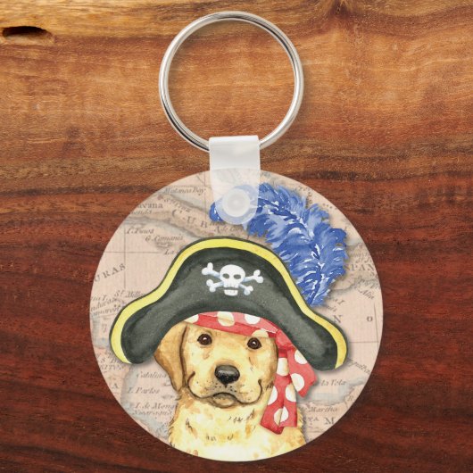 Yellow Lab Pirate Sleutelhanger (Voorkant)
