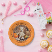 Yellow Lab Pup en Pumpkin Harvest Oranje Papieren Bordje (Feest)