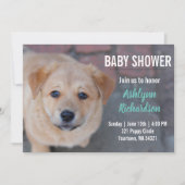 Yellow Lab Puppy Baby shower Invitation Kaart (Voorkant)