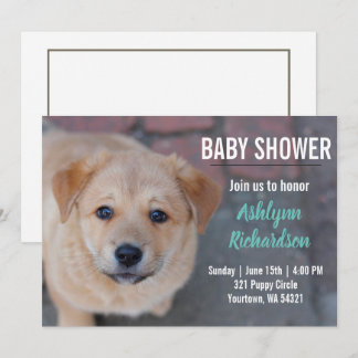 Yellow Lab Puppy Baby shower Invitation Kaart