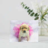 Yellow Lab Puppy Briefkaart (Staand voorkant)