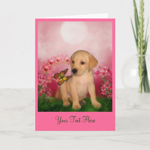 Yellow Lab Puppy Dog Art-fotokaart Kaart