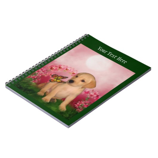 Yellow Lab Puppy Fantasy Dog Art Notitieboek (Linkerzijde)