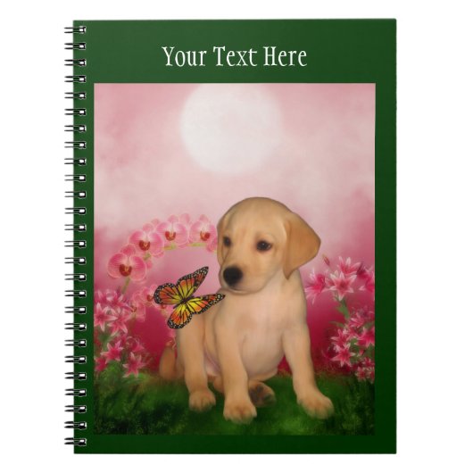 Yellow Lab Puppy Fantasy Dog Art Notitieboek (Voorkant)